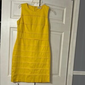 Calvin Klein Yellow Sheath Mini Dress